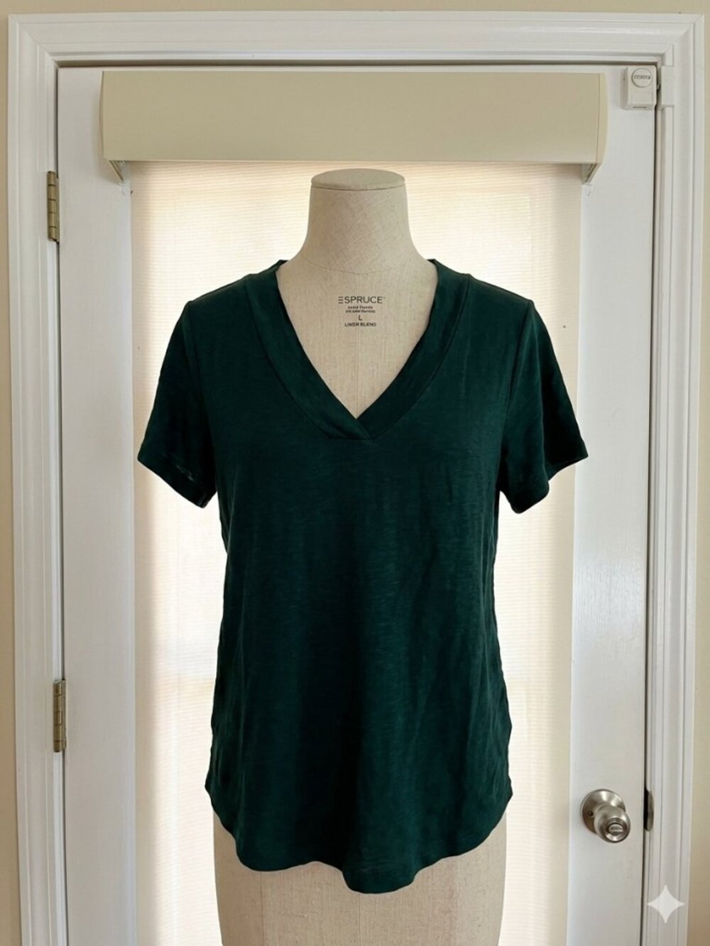 Dark Teal V-Neck Short Sleeve Shirt